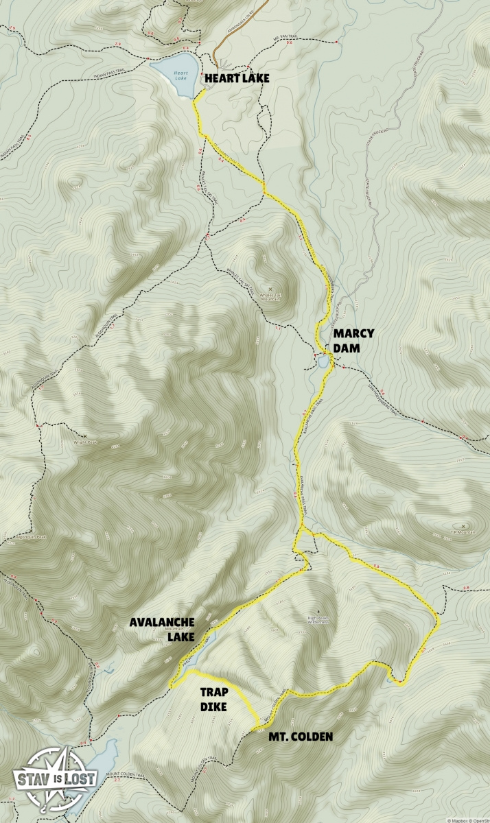 map for Mount Colden via Trap Dike by stav is lost