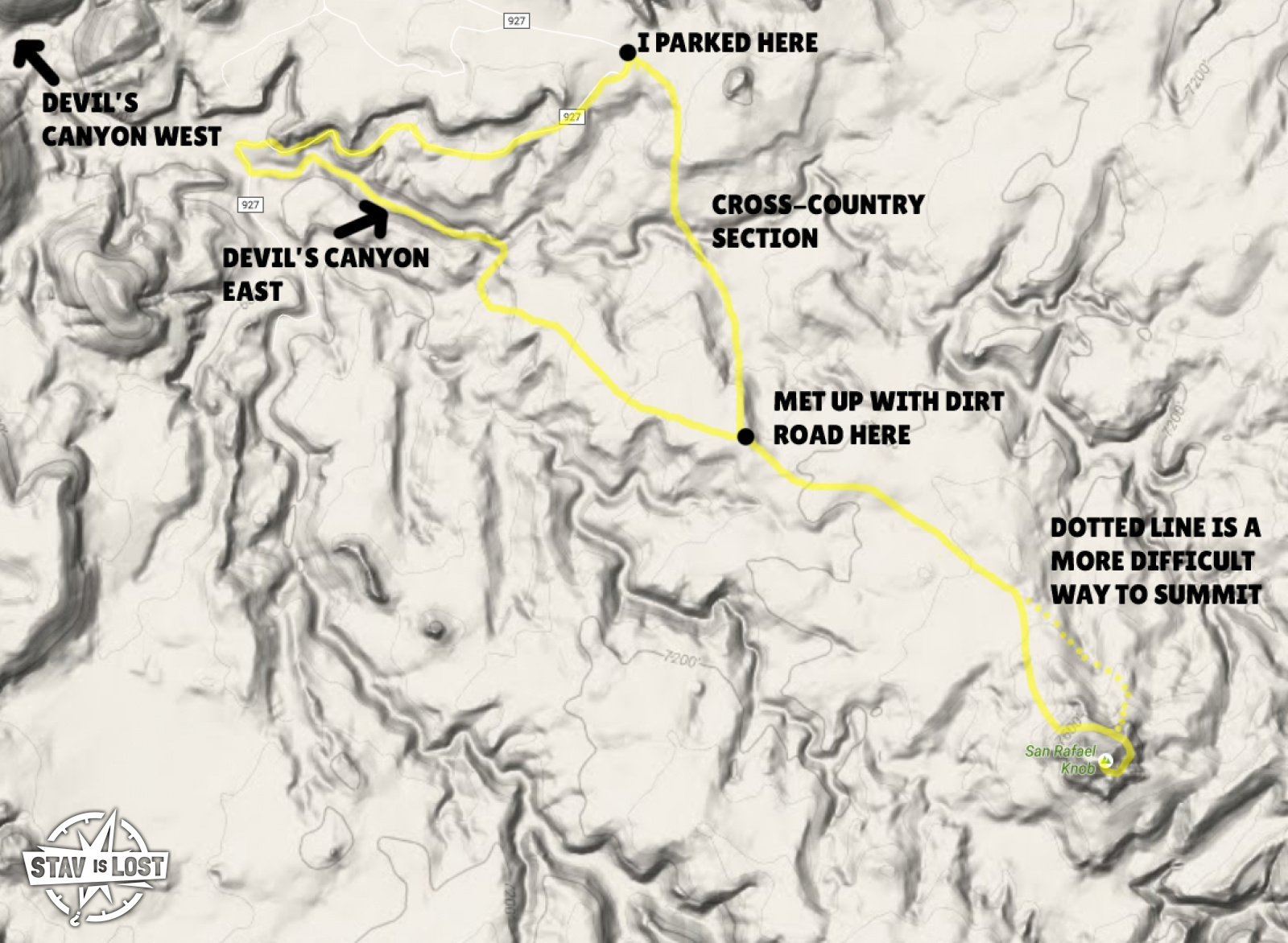map for San Rafael Knob and Devil's Canyon East by stav is lost