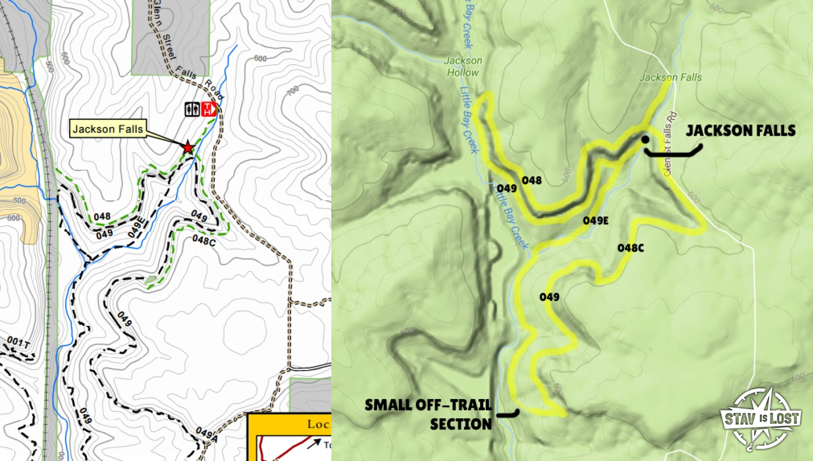 map for Jackson Falls and Cliffs Loop by stav is lost