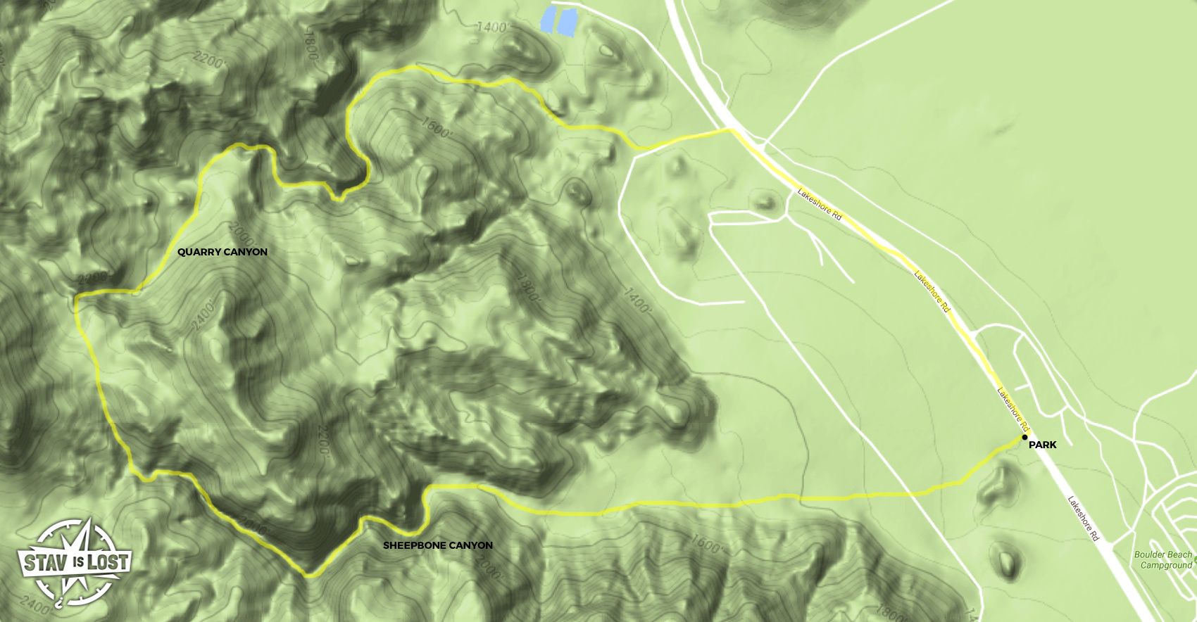 map for Sheepbone and Quarry Canyons Loop by stav is lost