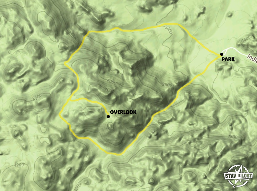 Hiking Map for Gunsight Canyon Loop