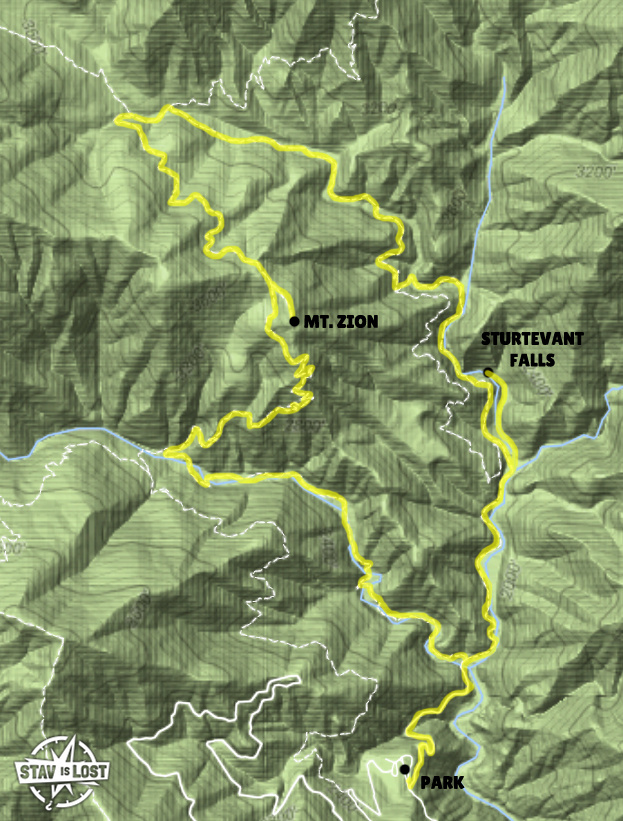 map for Mount Zion via Santa Anita Canyon Loop by stav is lost