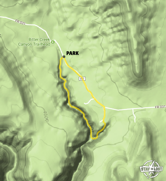 map for Bitter Creek Canyon by stav is lost