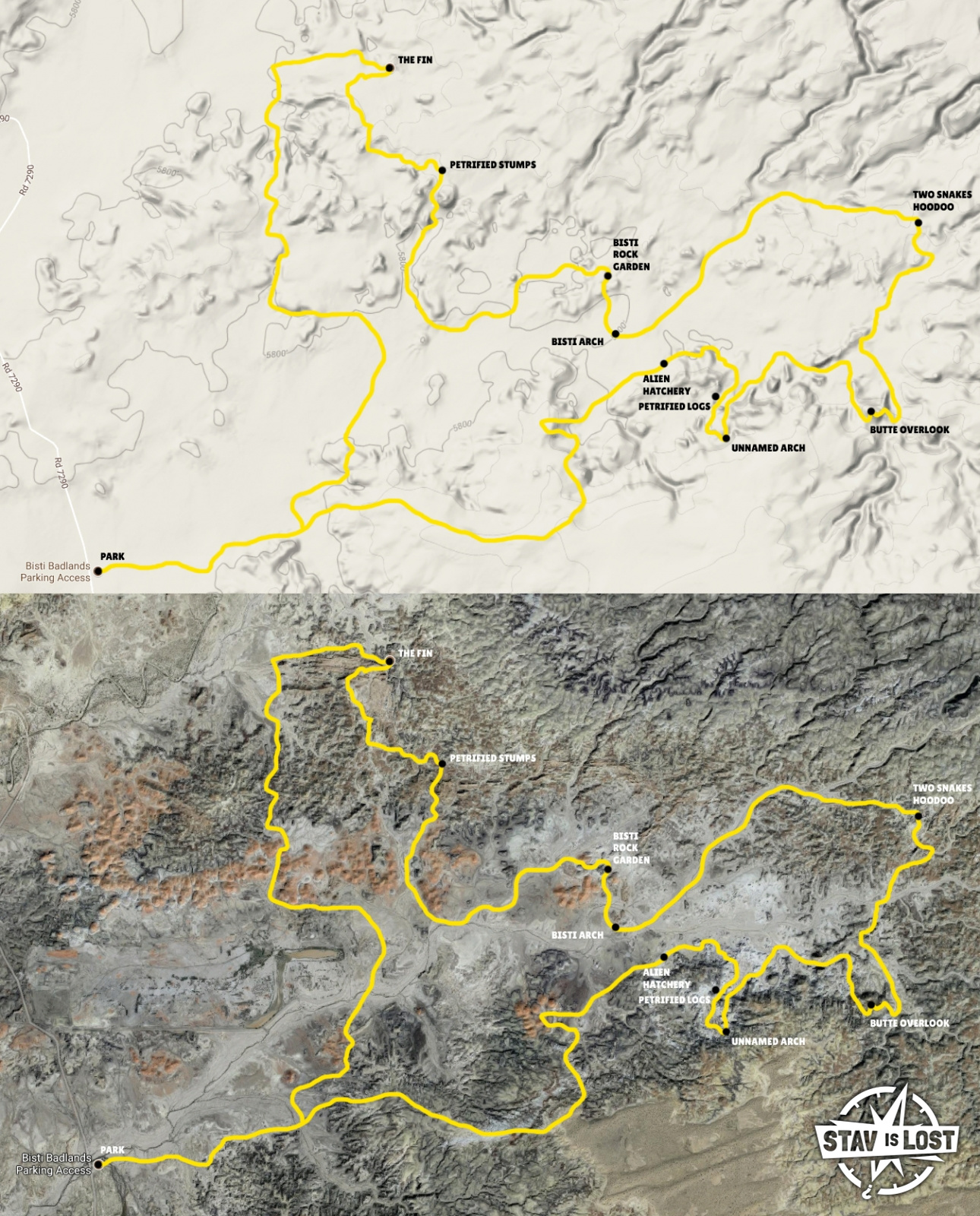 map for Bisti Badlands Loop by stav is lost