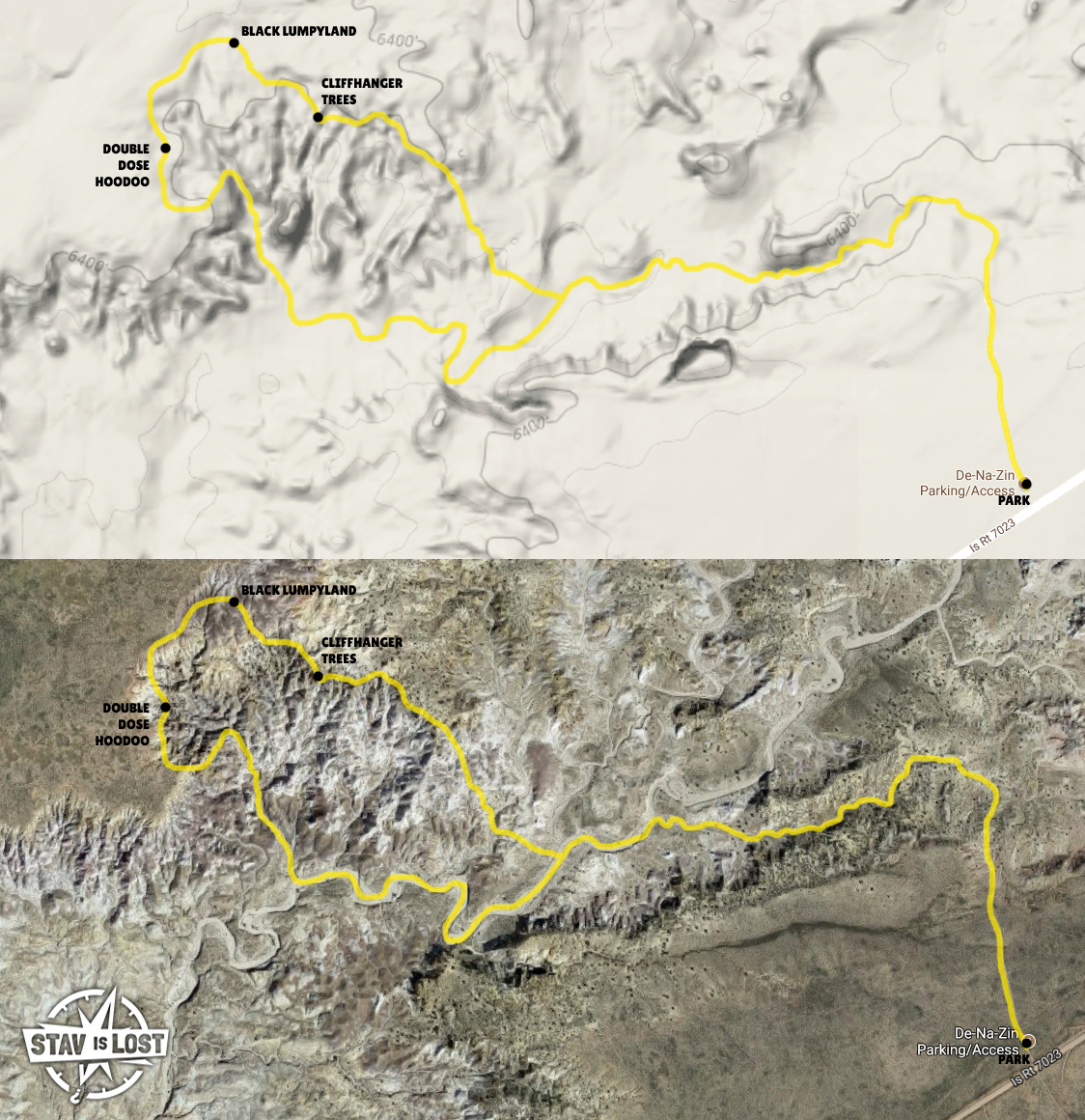 map for De-Na-Zin Wilderness Loop by stav is lost
