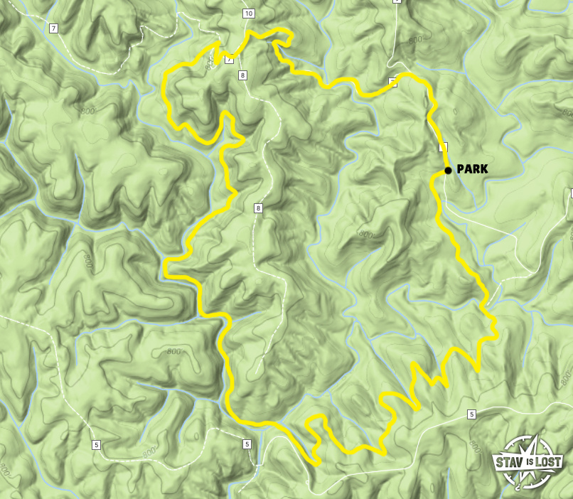 map for Lookout and Braziel Creek Loop by stav is lost