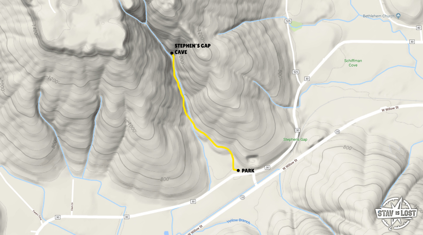 Hiking Stephen's Gap in Stephens Gap Callahan Cave Preserve, Alabama