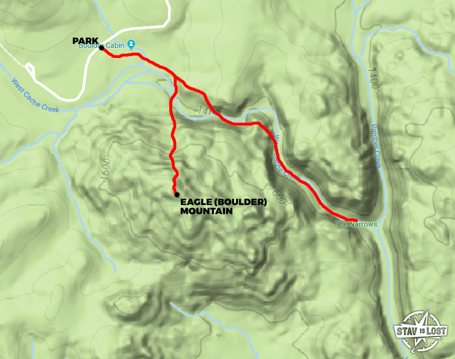 map for Narrows Trail and Eagle Mountain by stav is lost
