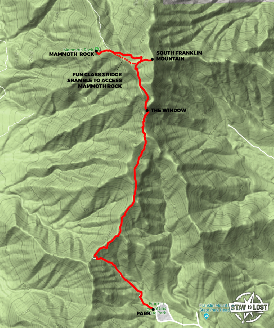map for Mammoth Rock via Ron Coleman Trail South by stav is lost
