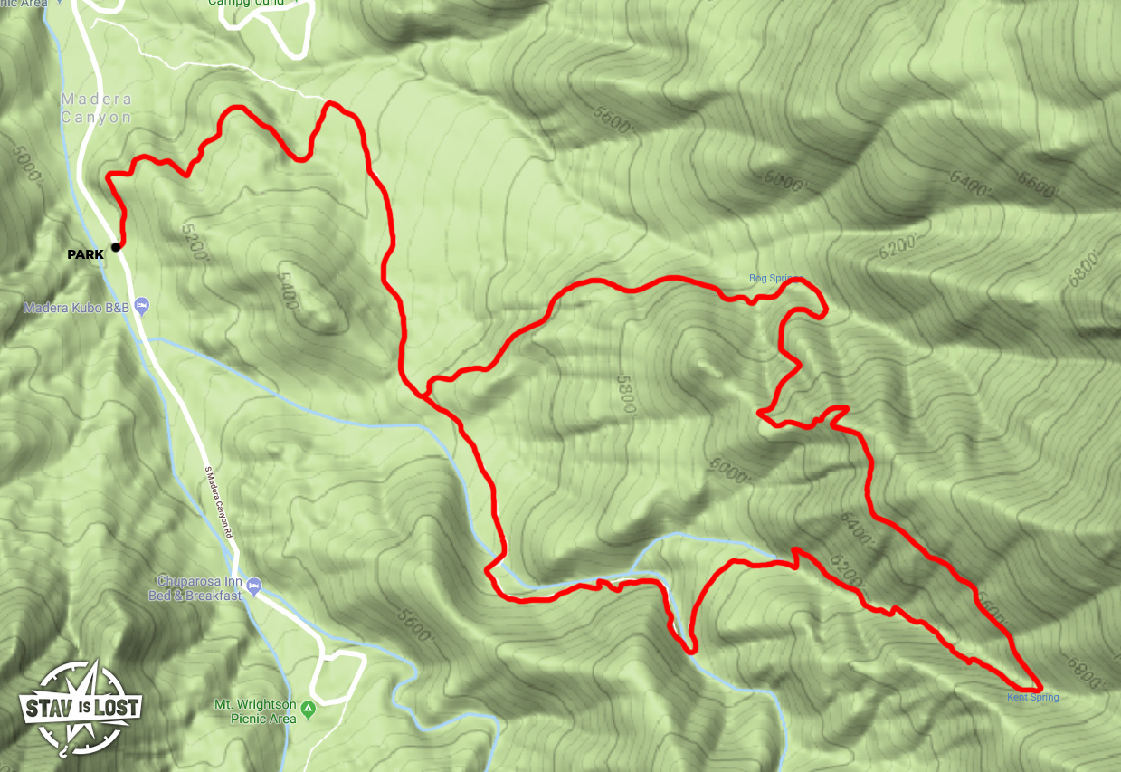 map for Bog Springs and Kent Springs Loop by stav is lost