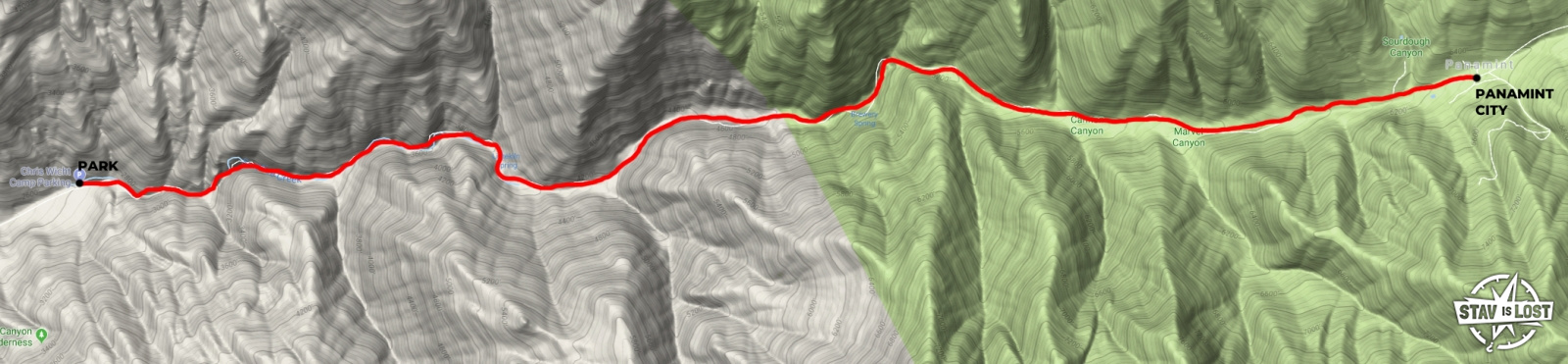 map for Panamint City via Surprise Canyon by stav is lost