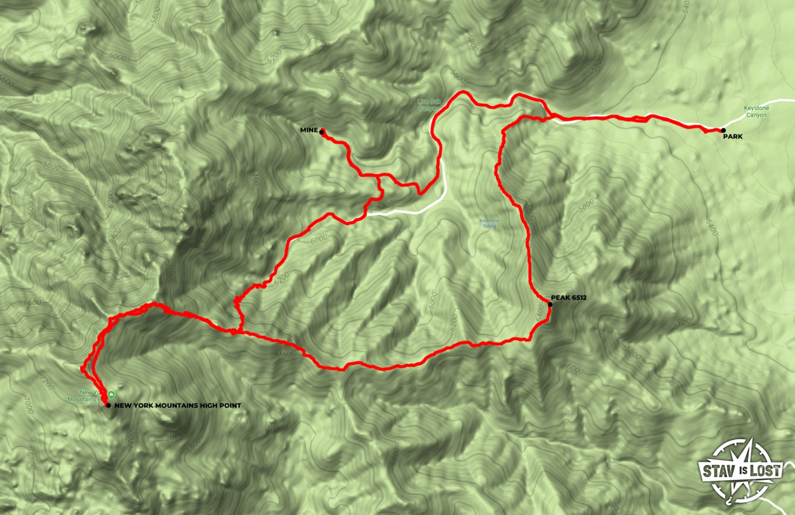 map for New York Mountains High Point Loop by stav is lost