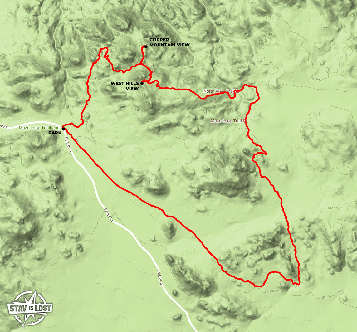 map for North View, Maze, Window Rock Loop by stav is lost