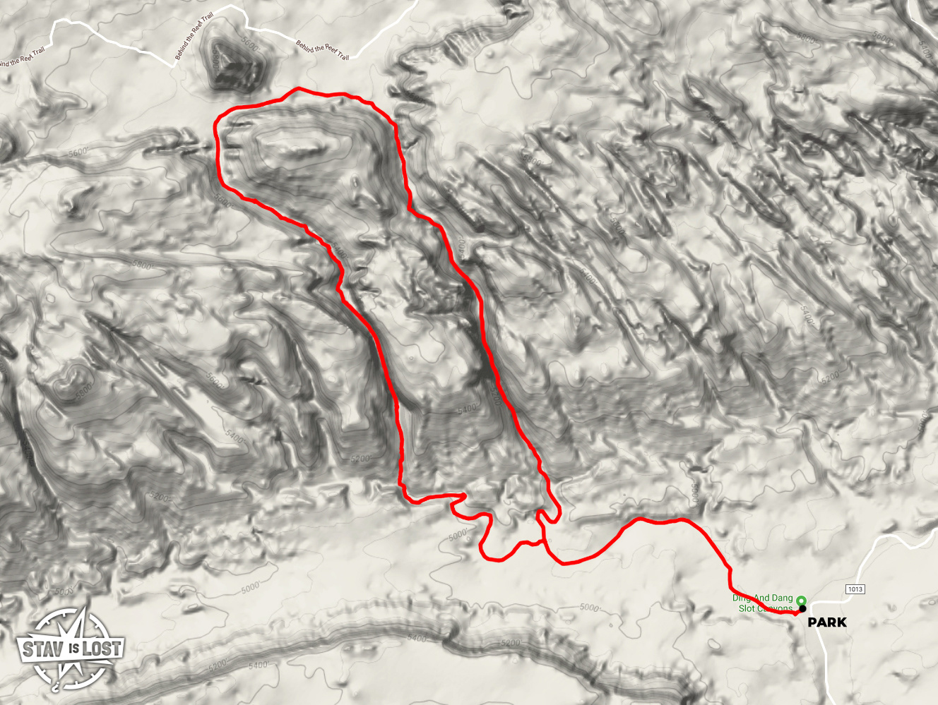 map for Ding and Dang Canyons Loop by stav is lost
