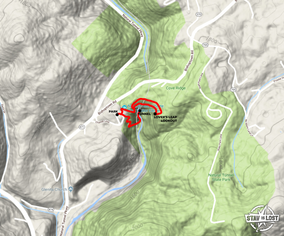 map for Tunnel Trail and Lover's Leap by stav is lost