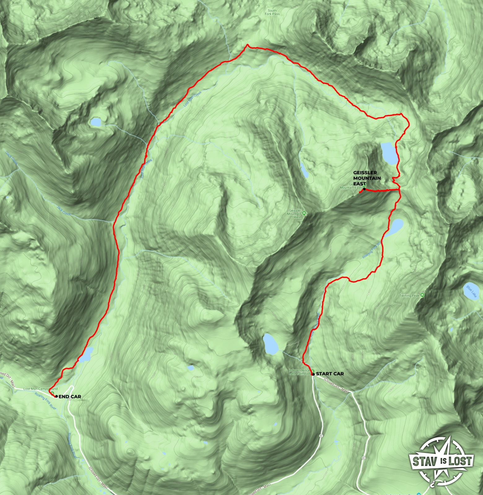 map for Lost Man Trail and Geissler Mountain East by stav is lost