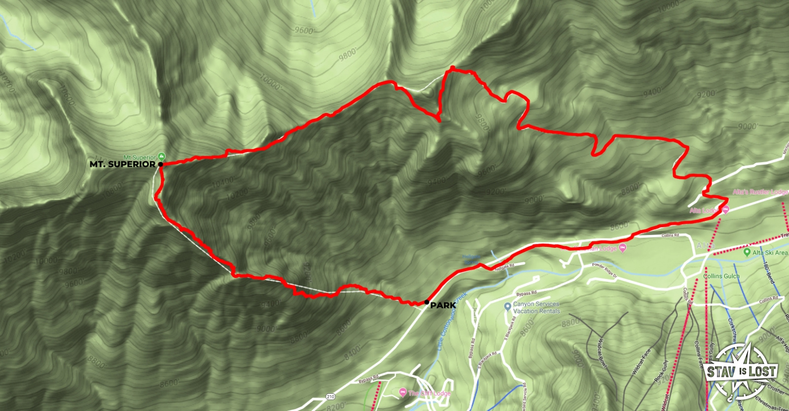map for Mount Superior via South Ridge by stav is lost