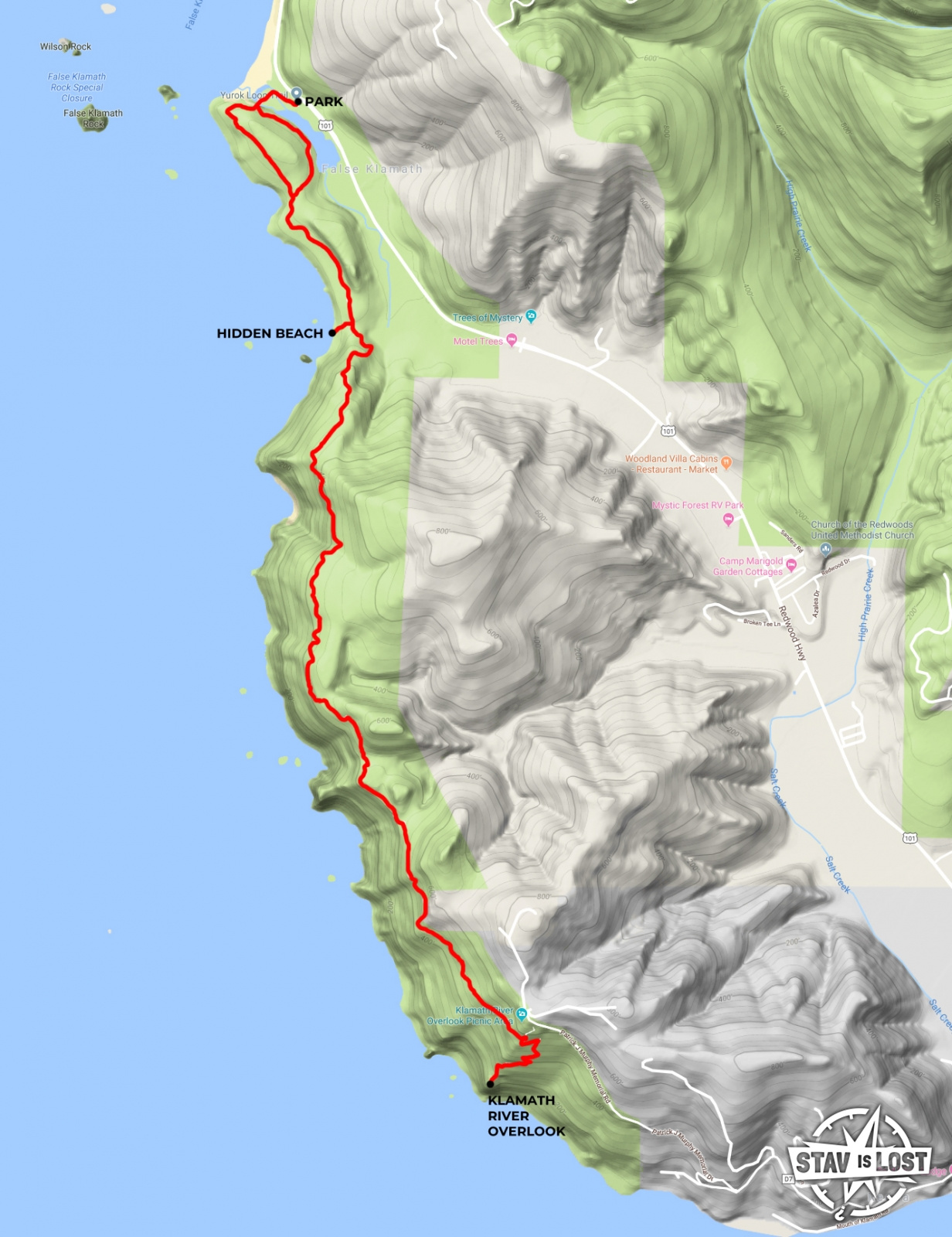 map for Klamath River Overlook via Coastal Trail by stav is lost