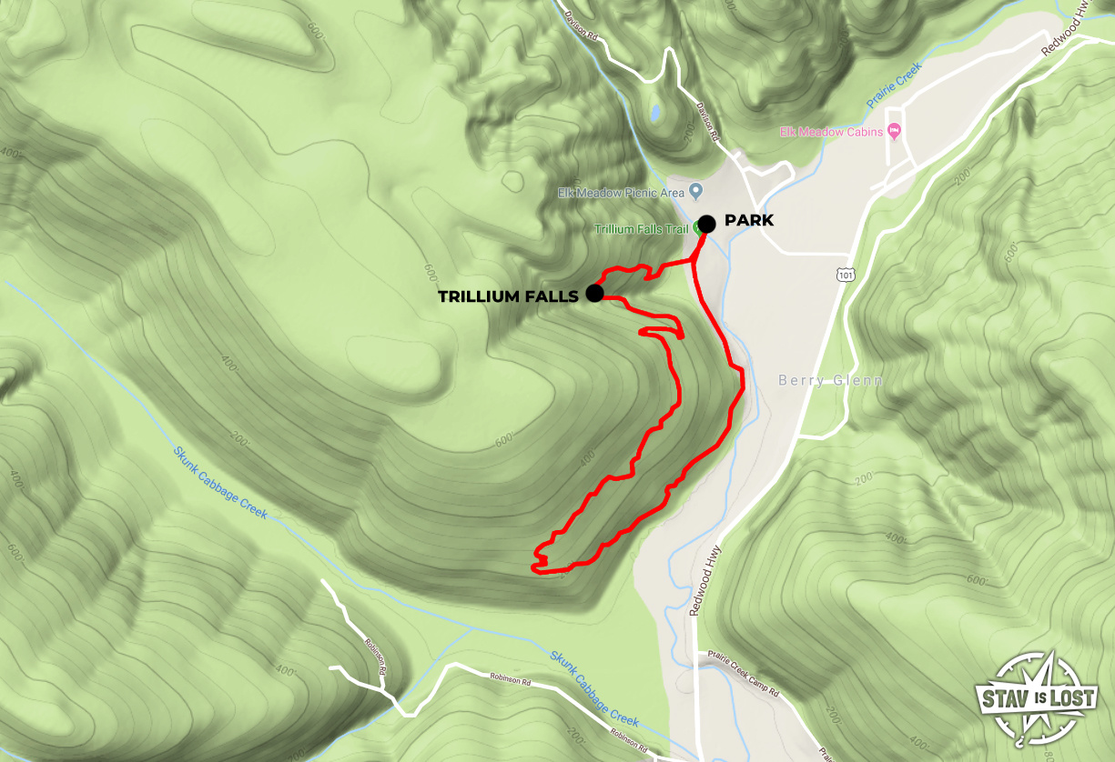 map for Trillium Falls Loop by stav is lost