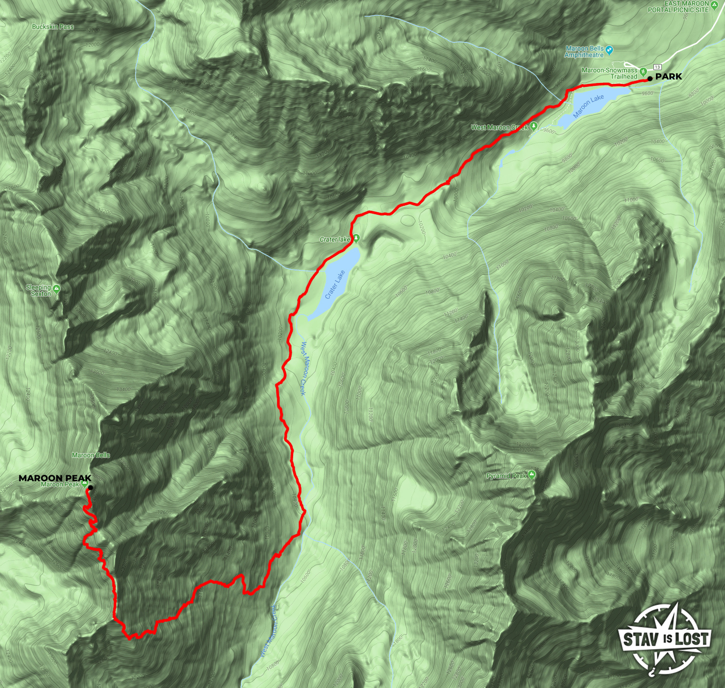map for Maroon Peak by stav is lost