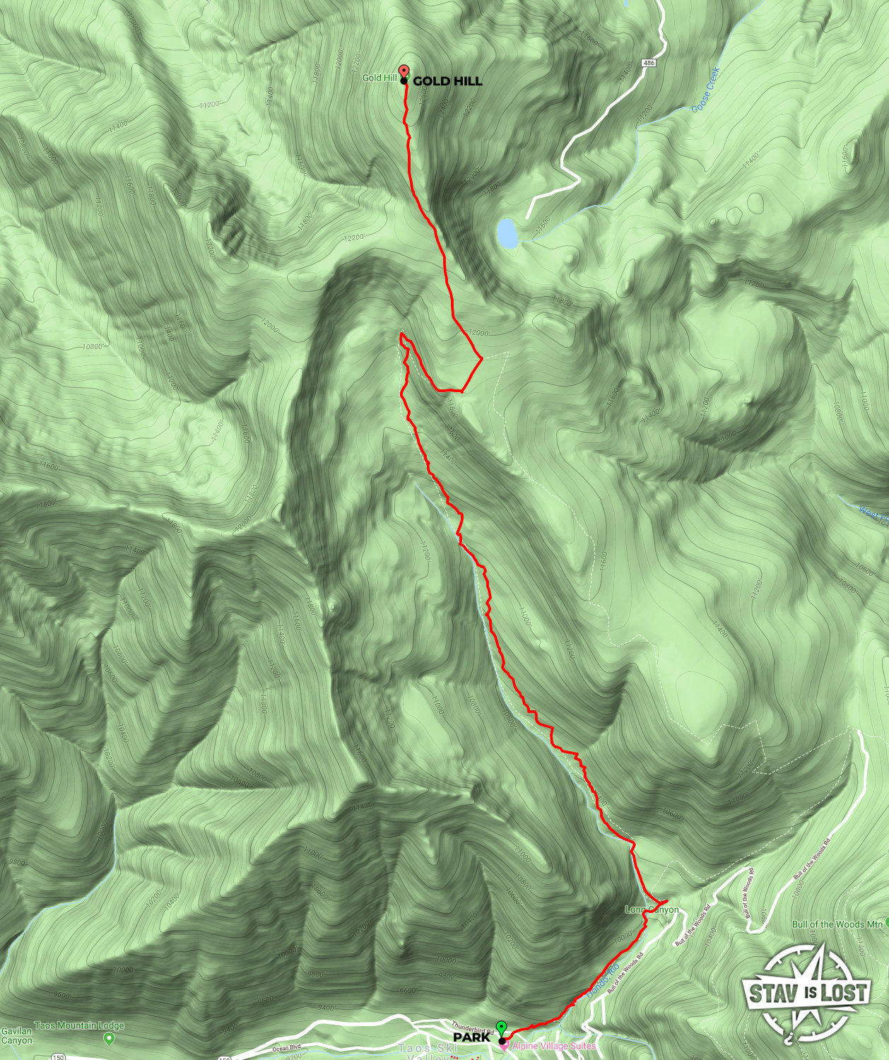 map for Gold Hill via Long Canyon Trail by stav is lost