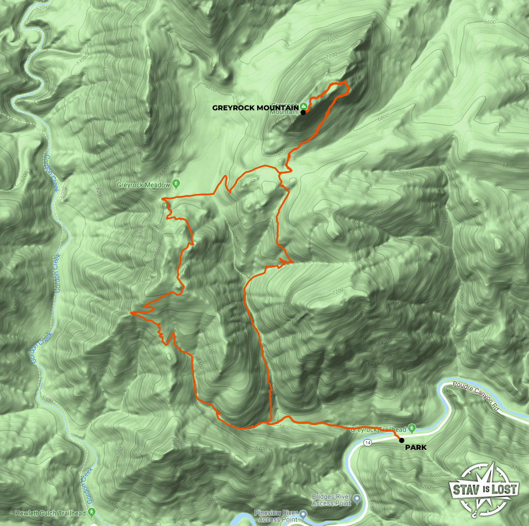 map for Greyrock Mountain Meadows Loop by stav is lost