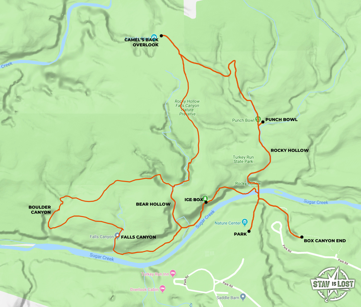 map for Rocky Hollow Falls Canyon Loop by stav is lost