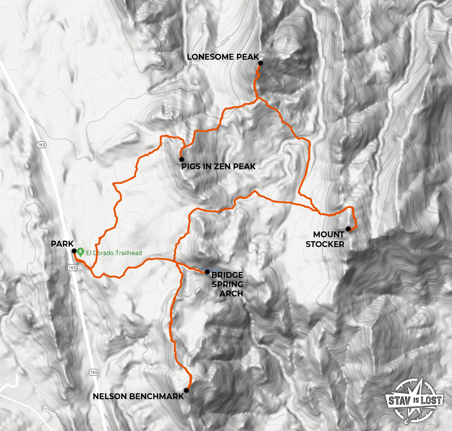 map for Eldorado Wilderness Loop by stav is lost