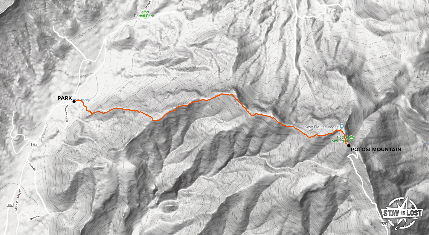 Hiking Potosi Mountain in Spring Mountains National Recreation Area, Nevada