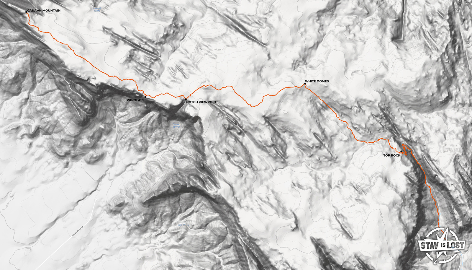 map for Canaan Mountain via Water Canyon and White Domes by stav is lost