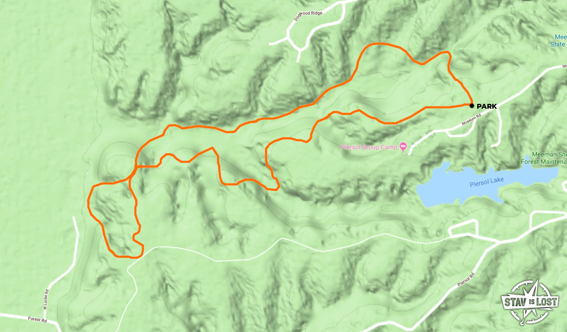Hiking Woodland Loop in MeemanShelby Forest State Park, Tennessee