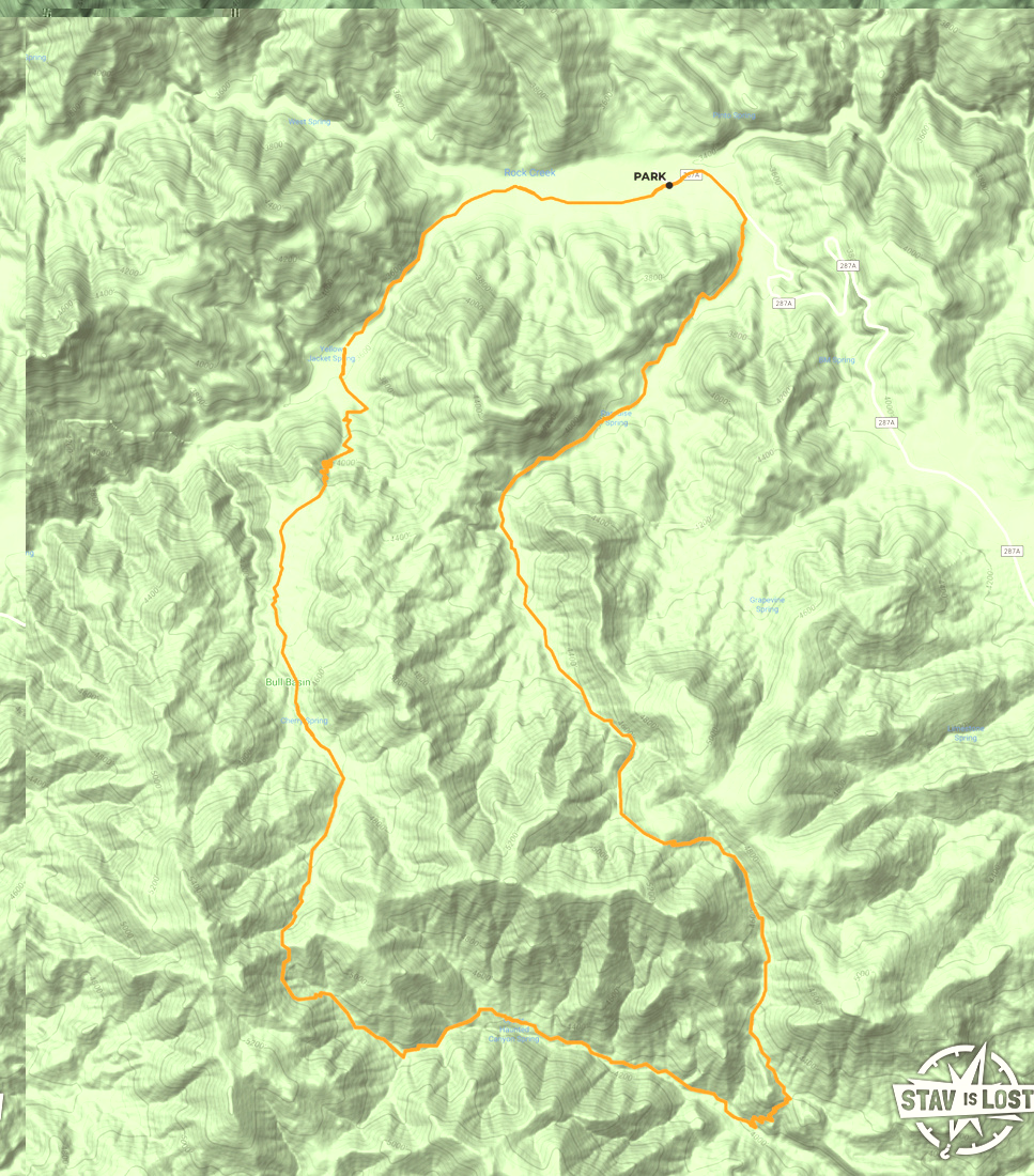 map for Bull Basin and Paradise Loop by stav is lost