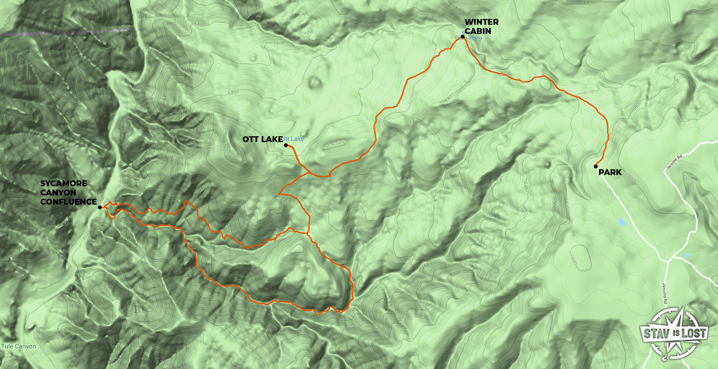 map for Winter Cabin Canyon by stav is lost