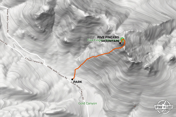 map for Five Fingers Mountain by stav is lost