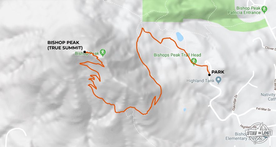 map for Bishop Peak by stav is lost