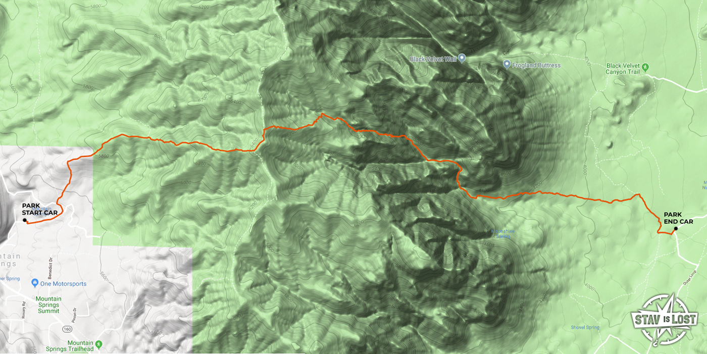 map for Mud Spring Canyon by stav is lost