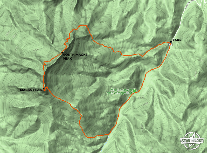 map for North Macks Peak and Macks Peak Traverse by stav is lost