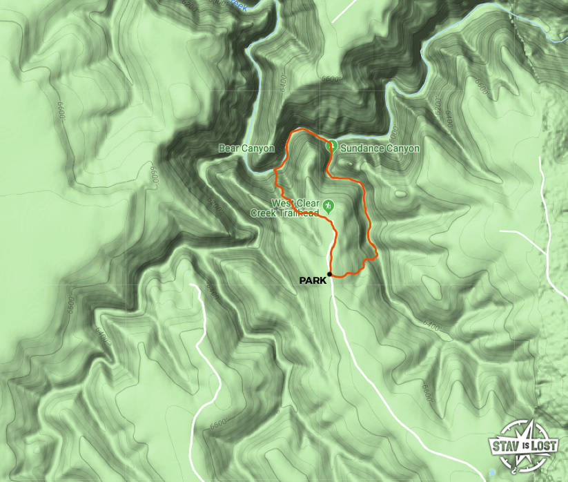 map for Sundance Canyon by stav is lost