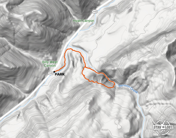 map for Benson Creek Canyon by stav is lost