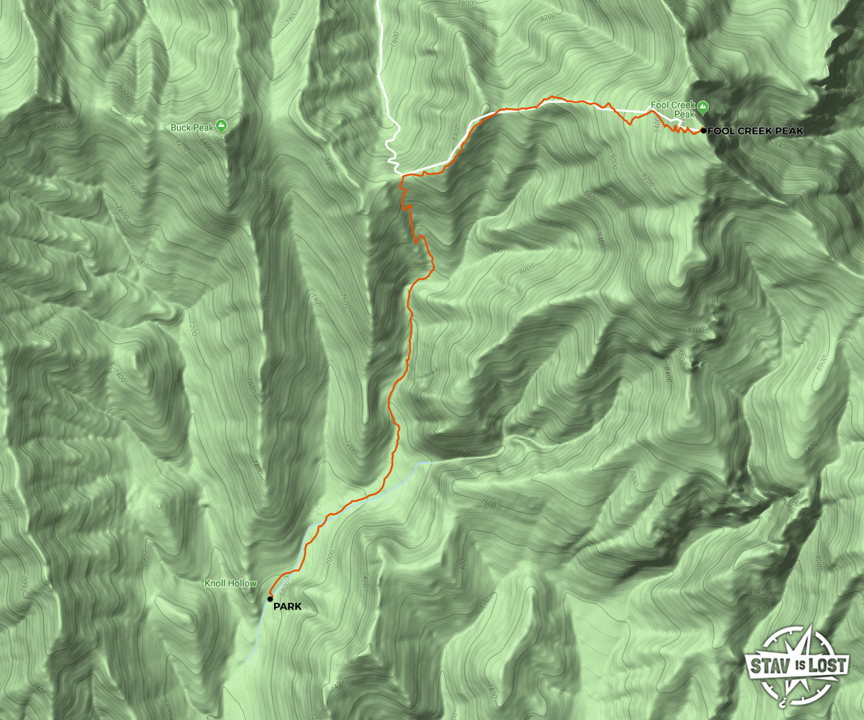 map for Fool Creek Peak by stav is lost