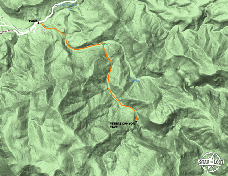 map for Peter's Canyon to Cave by stav is lost
