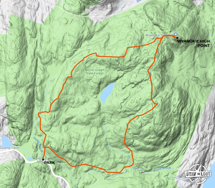 map for Carris Hill and Wyanokie High Point from Otter Hole by stav is lost