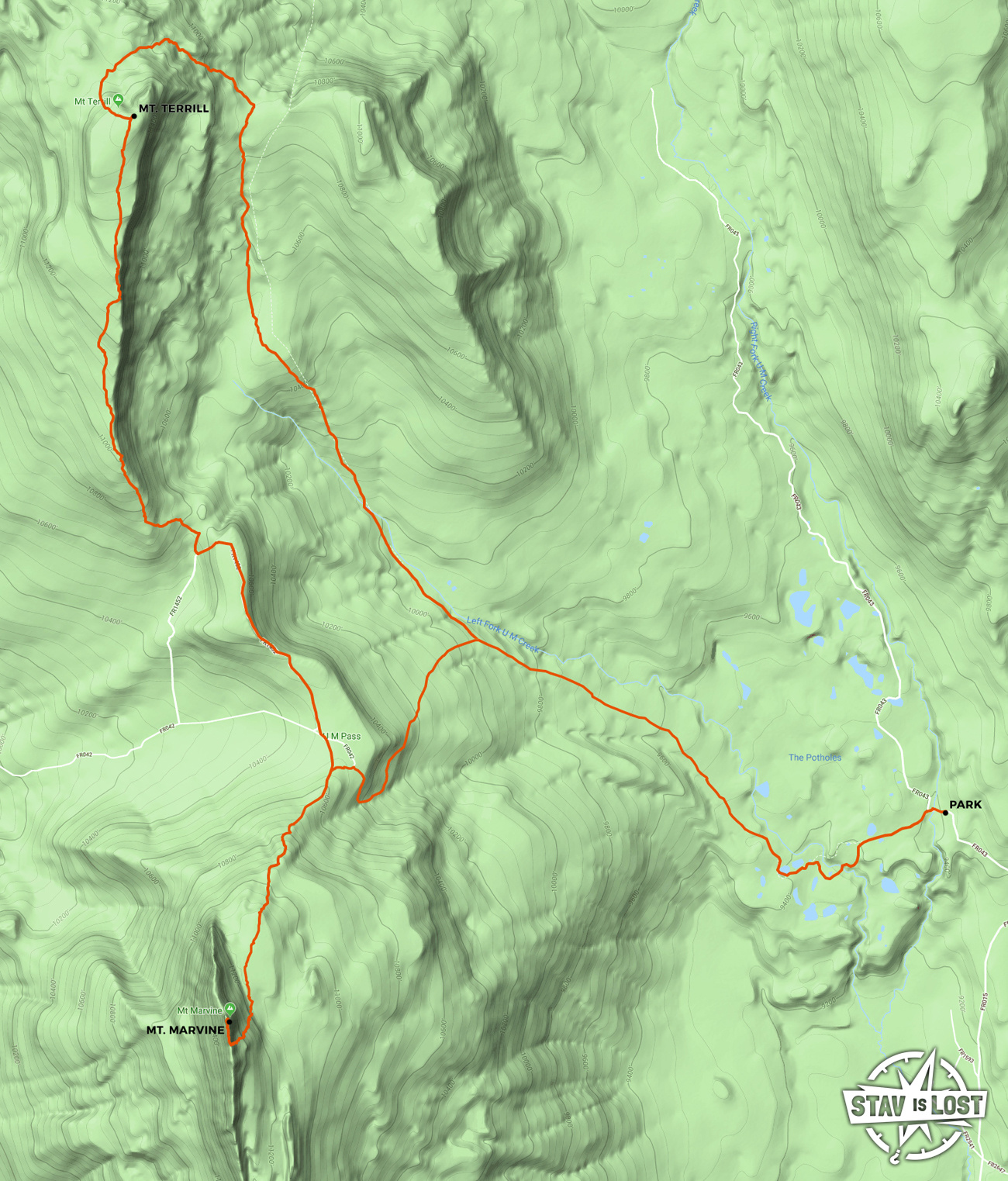 map for Mount Marvine and Mount Terrill via Black Flat by stav is lost