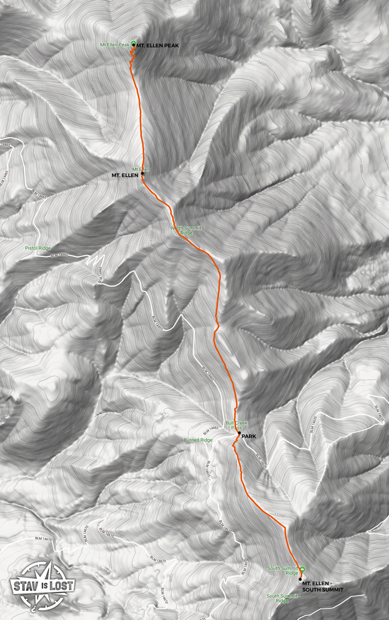map for Mount Ellen South and Mount Ellen Peak by stav is lost