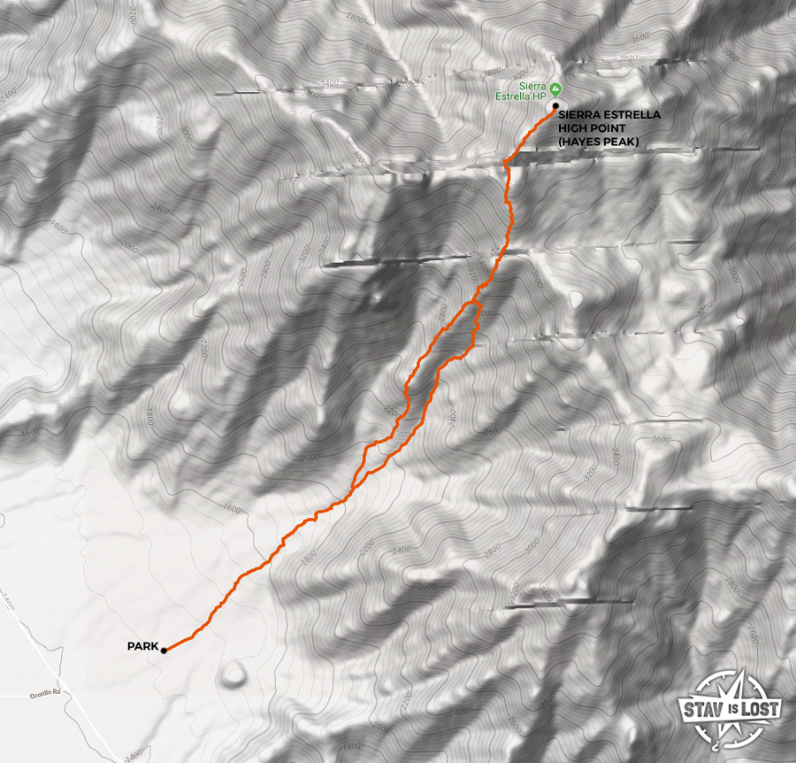 map for Sierra Estrella High Point (Hayes Peak) by stav is lost