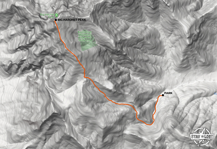 map for Big Hatchet Peak by stav is lost