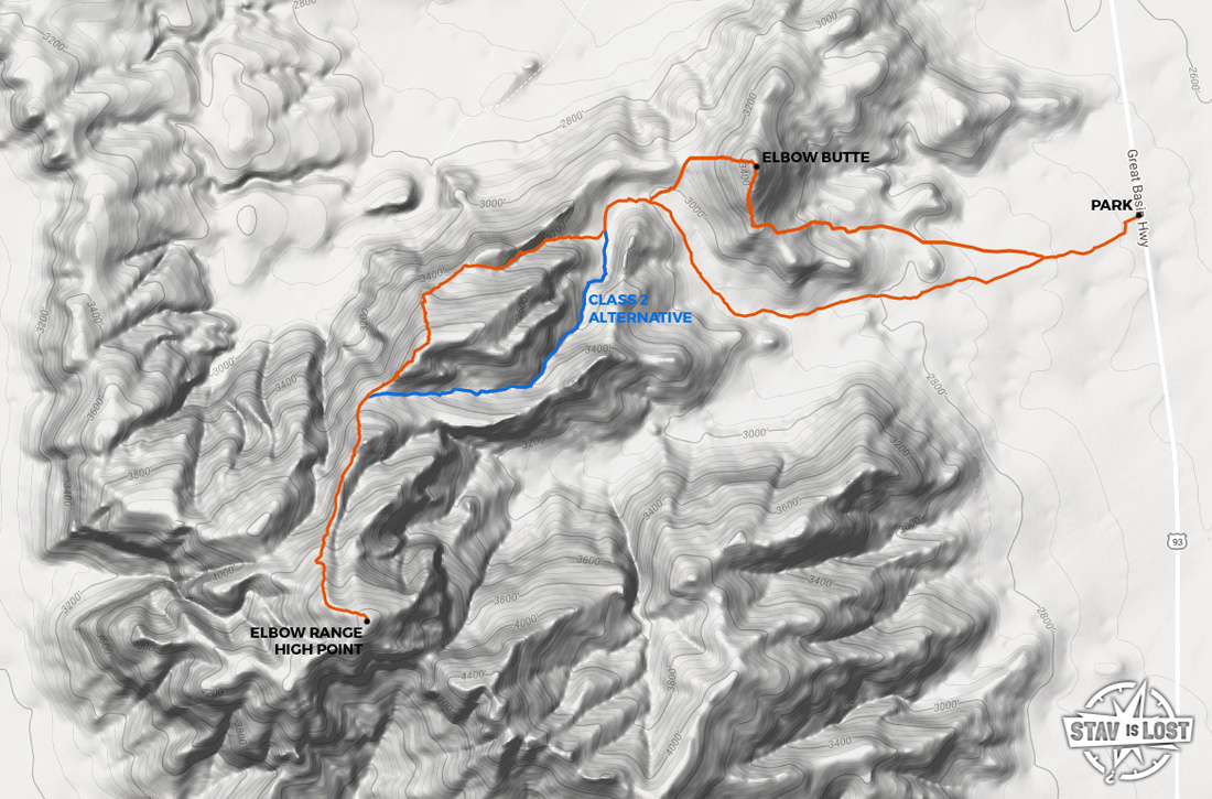 map for Elbow Range High Point and Elbow Butte by stav is lost