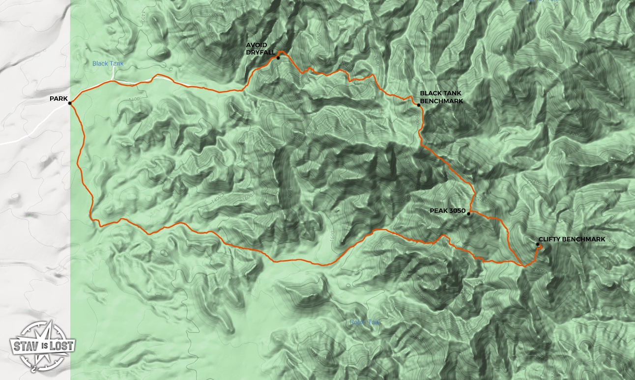 map for Black Tank Benchmark and Clifty Benchmark Loop by stav is lost