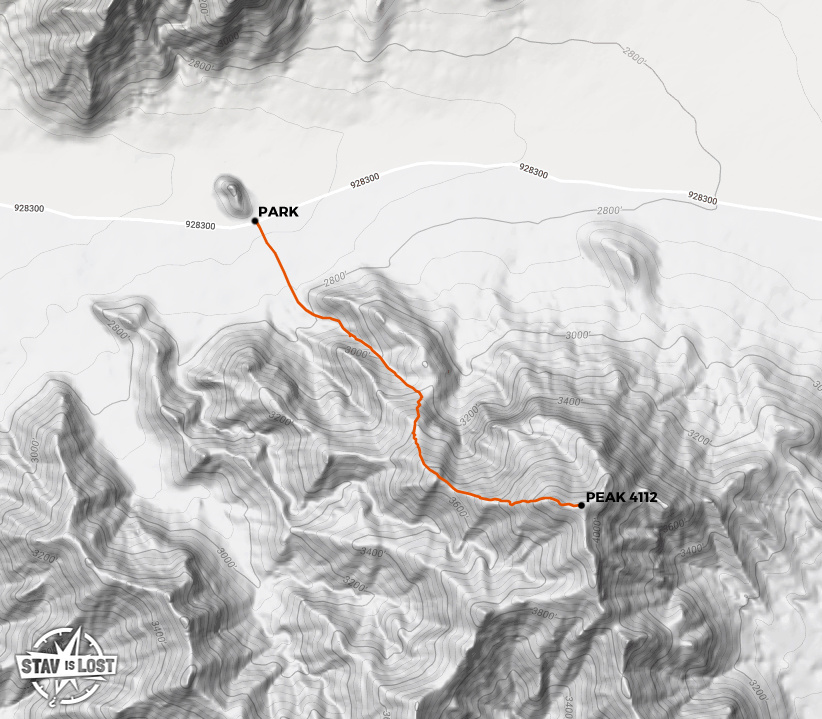 map for Little Pupfish Peak (Peak 4112) by stav is lost