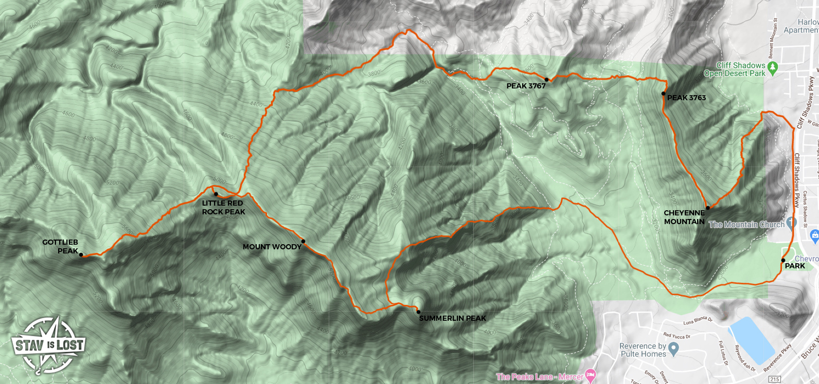 map for Summerlin Peaks Loop by stav is lost